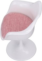 1:6 Doll House Office Chair, White Pink High Simul