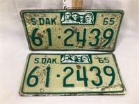 1965 South Dakota Set of License Plates