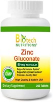 Biotech Nutrition Zinc Gluconate 50mg 250 Tablets