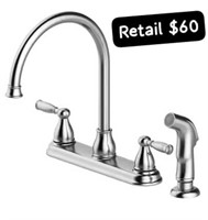 SS 2-handle High-arc Kitchen Faucet