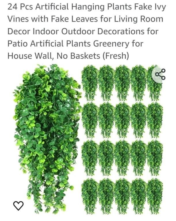 (24)  Artificial  Hanging  Ivy Plants  30 inches