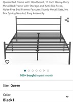 Queen Bed Frame with Headboard, 11 Inch