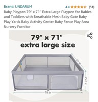 Baby Playpen 79'' x 71'' Extra Large Playpen for