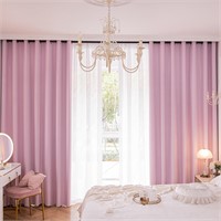 $29  Pink Blackout Curtains 2 Panels 52W x 63L