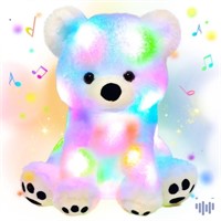 Hopearl LED Musical Stuffed Polar Bear Lighting Up