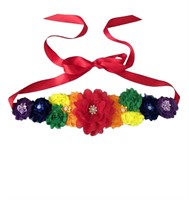 Oyabridal Rainbow Maternity Sash Belt Flower Weddi