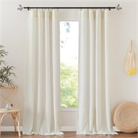 RYB HOME Living Room Curtains - Flax Linen Blend L