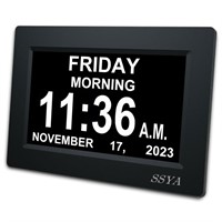 SSYA [Newest Version] 7 Inch Calendar Clock - 12 A