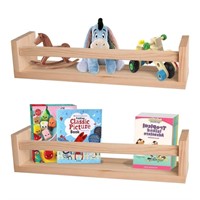 BOMID Nursery Shelves Set of 2 ,Natural Wood Wall