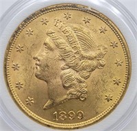 1899 $20 US Gold Coin BU