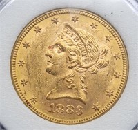 1883 $10 US Gold Coin AU
