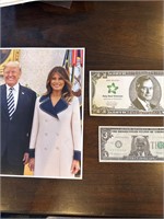 Donald Trump picture and fake bills