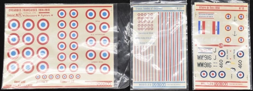 (3) Sets ABT Model Airplane Decals #1, #19, #21