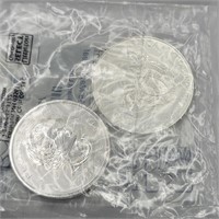 (2 oz) 2016 Silver US Dollar & Canada $5 Silver