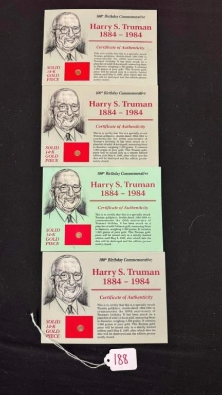 14kt Harry Truman Gold Pieces