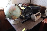 Computer Desk, Desk Lamp, & Radios