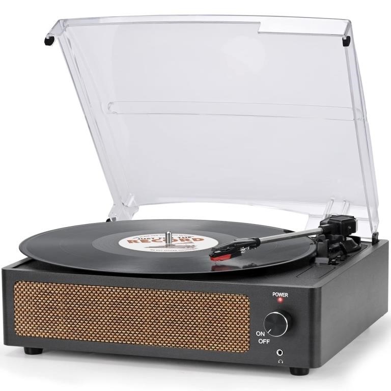 Vinyl Record Player with Speakers Vintage Turntabl