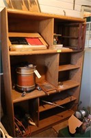 Pressed Wood Shelving w/Contents