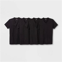 4PK Men's V-Neck T-Shirt - Goodfellow Black XL