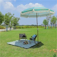 6.5ft Fringe Beach Umbrella for Outdoor  UV 50+