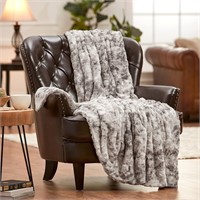 Chanasya Faux Fur Blanket - Gray 60x80