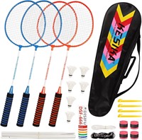 Badminton Set: Rackets  6 Shuttlecocks  Bag