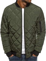 MED  Gafeng Men's Quilted Jacket  Army Green