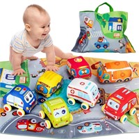 Car Toys for 1 Year Old Boy, Soft Baby Toys Set, P