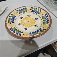 Hand Painted Terracotta Hungarian Wall Art Plate