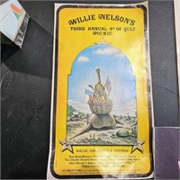 1975 Willie Nelson 3rd Ann July 4th Concert Poster