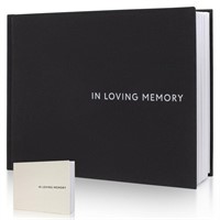 ZICOTO Beautiful Linen Funeral Guest Book for The