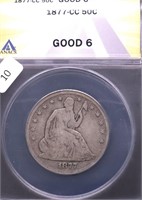 1877 CC ANAX G 6 SEATED HALF  DOLLAR