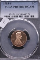 1983 S PCGS PF69DC RED LINCOLN CENT
