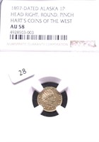 1897 NGC AU 58 ALASKA GOLD 1 PINCH