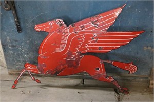 Porcelain 34"x46" Mobile Pegasus Hanging Sign