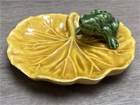 Frog On Lilly Pad Ceramic Ashtray