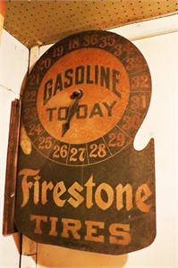Firestone Tires Double Sided Gasoline Price Sign