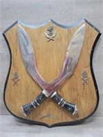 75 Yr Old Crossed Knives Wall Plaque