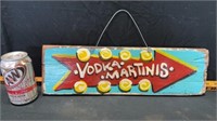Wood Vodka Martinis sign