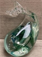 Hand Blown Glass Art Whale Sculpture