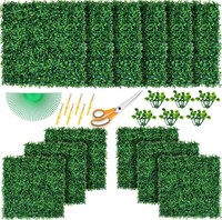 12 PCS Artificial Grass Wall Panels 20x20 Boxwood