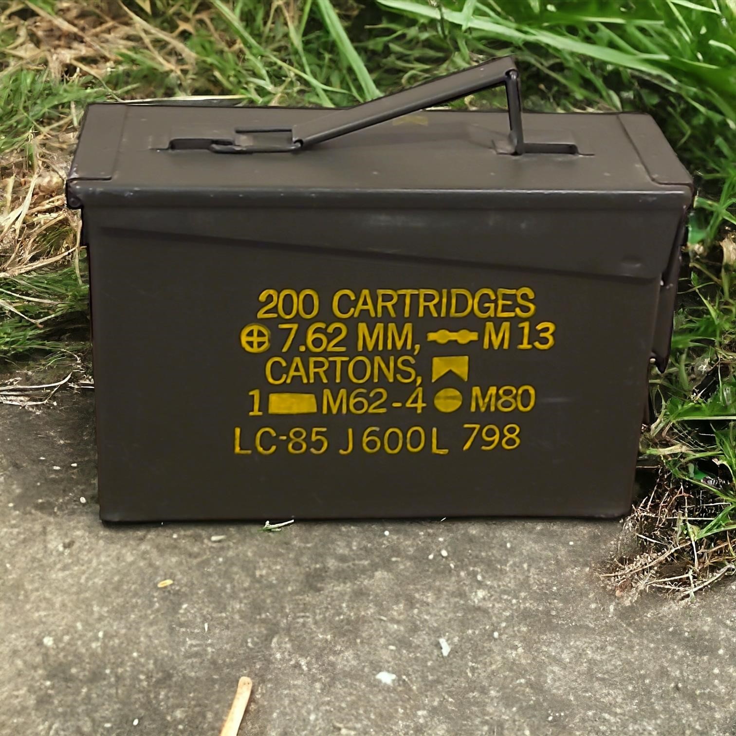 EMPTY 200 Cartridge Military Metal Ammo Can