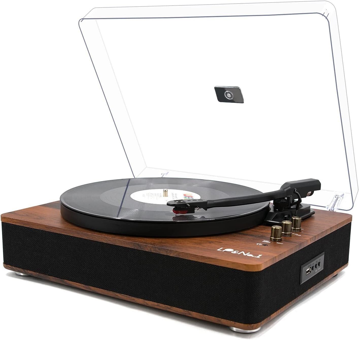 LP&NO.1 Record Player Turntable with Built-in Spea