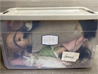 Mystery Box Of Old Dolls - 19 Gallon Tote