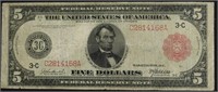 1914 5 $ FEDERAL RESERVE NOTE  F