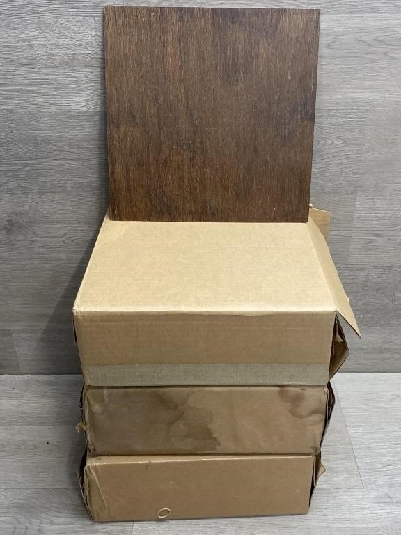 (3) Boxes Unopened Veneer 9"x9” Pieces