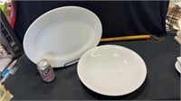 White platter and serving bowl