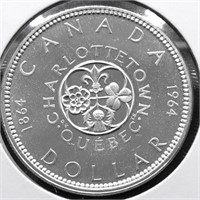 1964 CANADA SILVER DOLLAR GEM