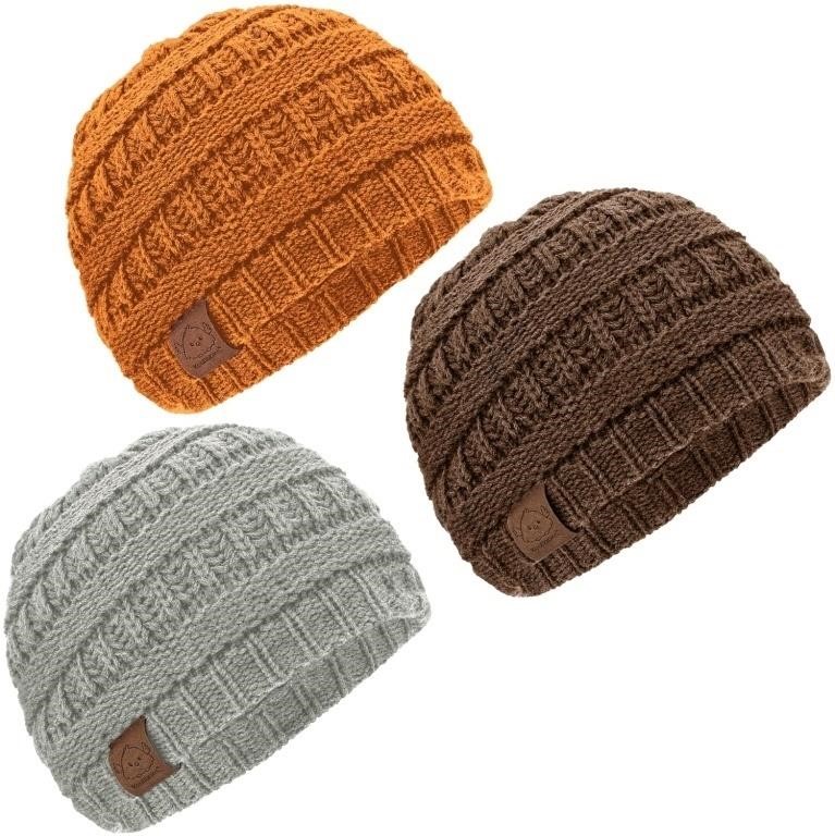 6 - 36 Months - 3-Pack Baby Beanies, Baby Hats - N