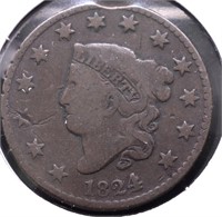 1824 LARGE CENT VG